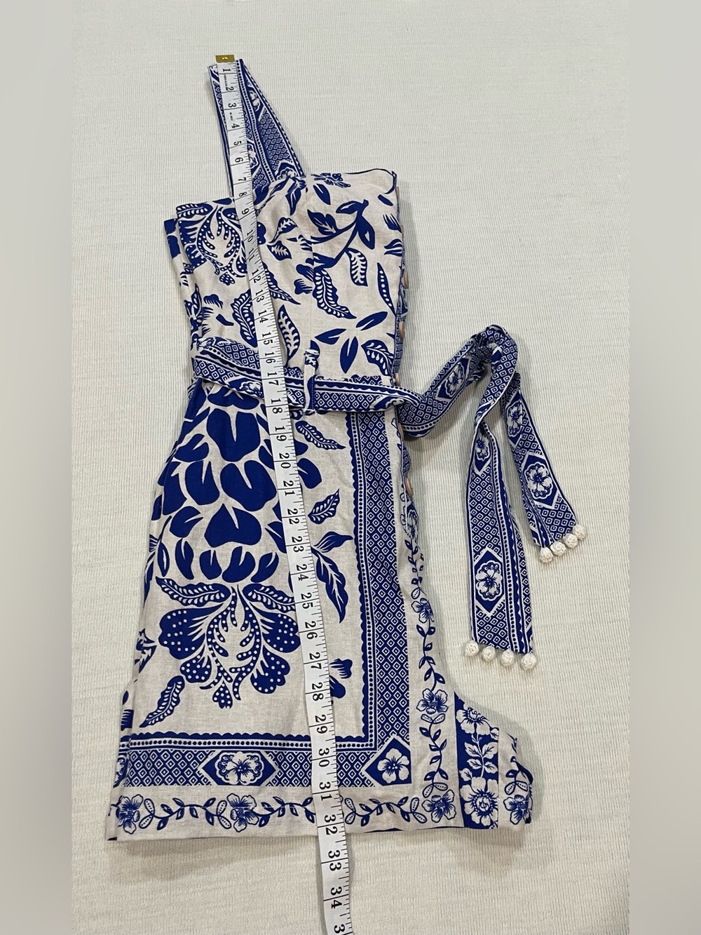 Rachel Zoe Blue White Linen Floral Romper Size 6 NWOT - Picture 7 of 10